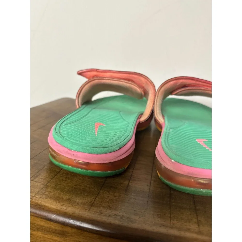 Nike LeBron Air Max Slides Men’s Sz 9.5-10 Pink Green Basketball Sandals